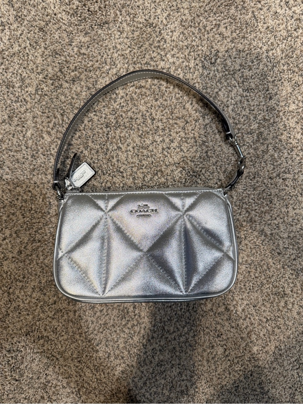 Coach Nolita 19 quilted silver